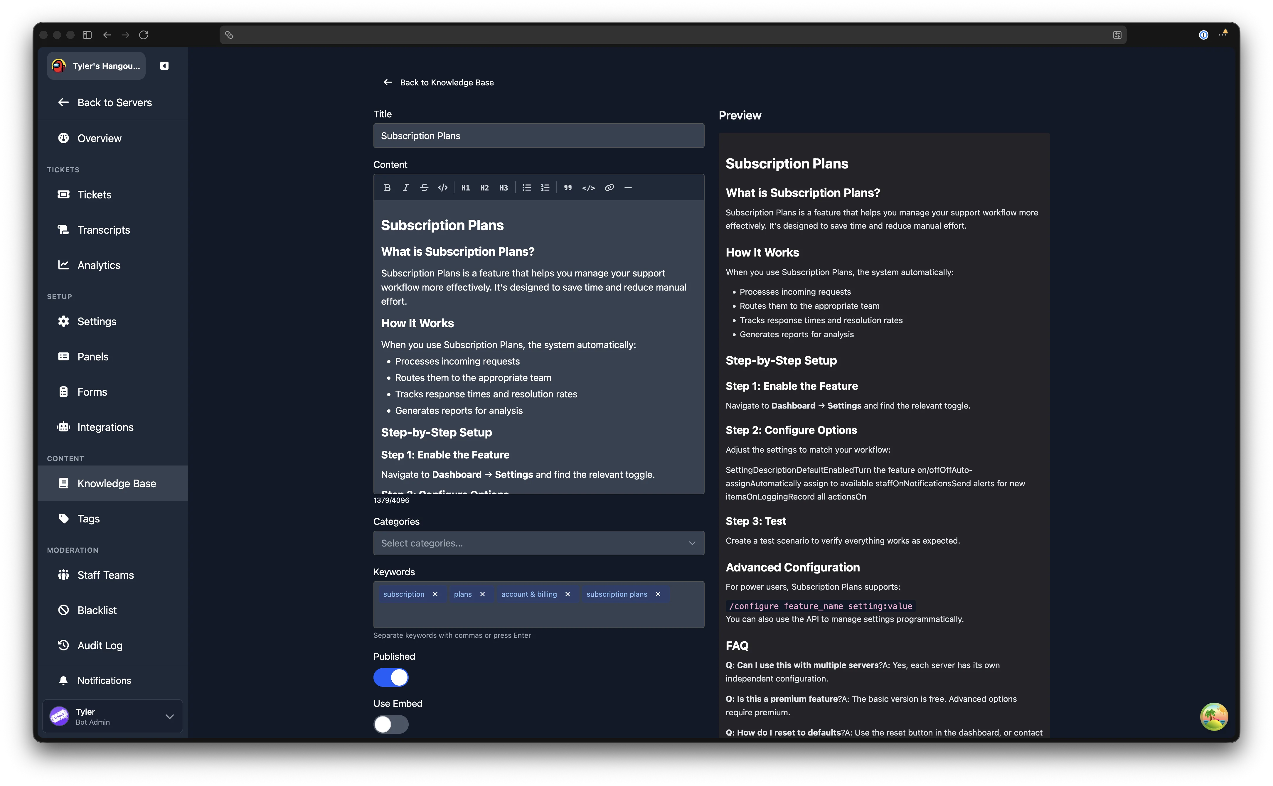 Create article