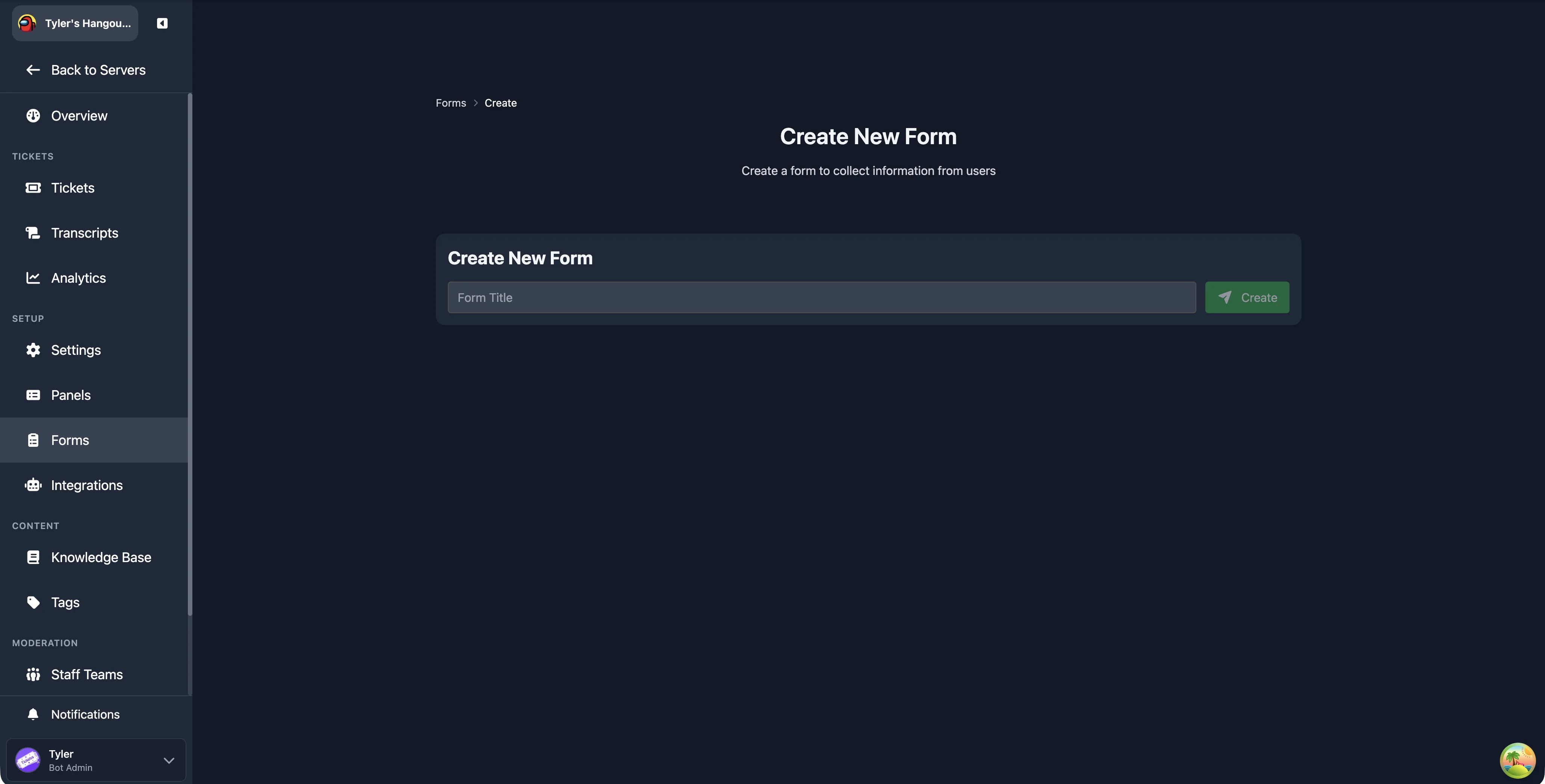 Create form