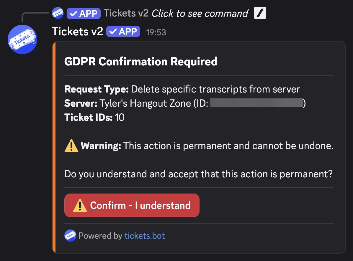 Confirmation Screen