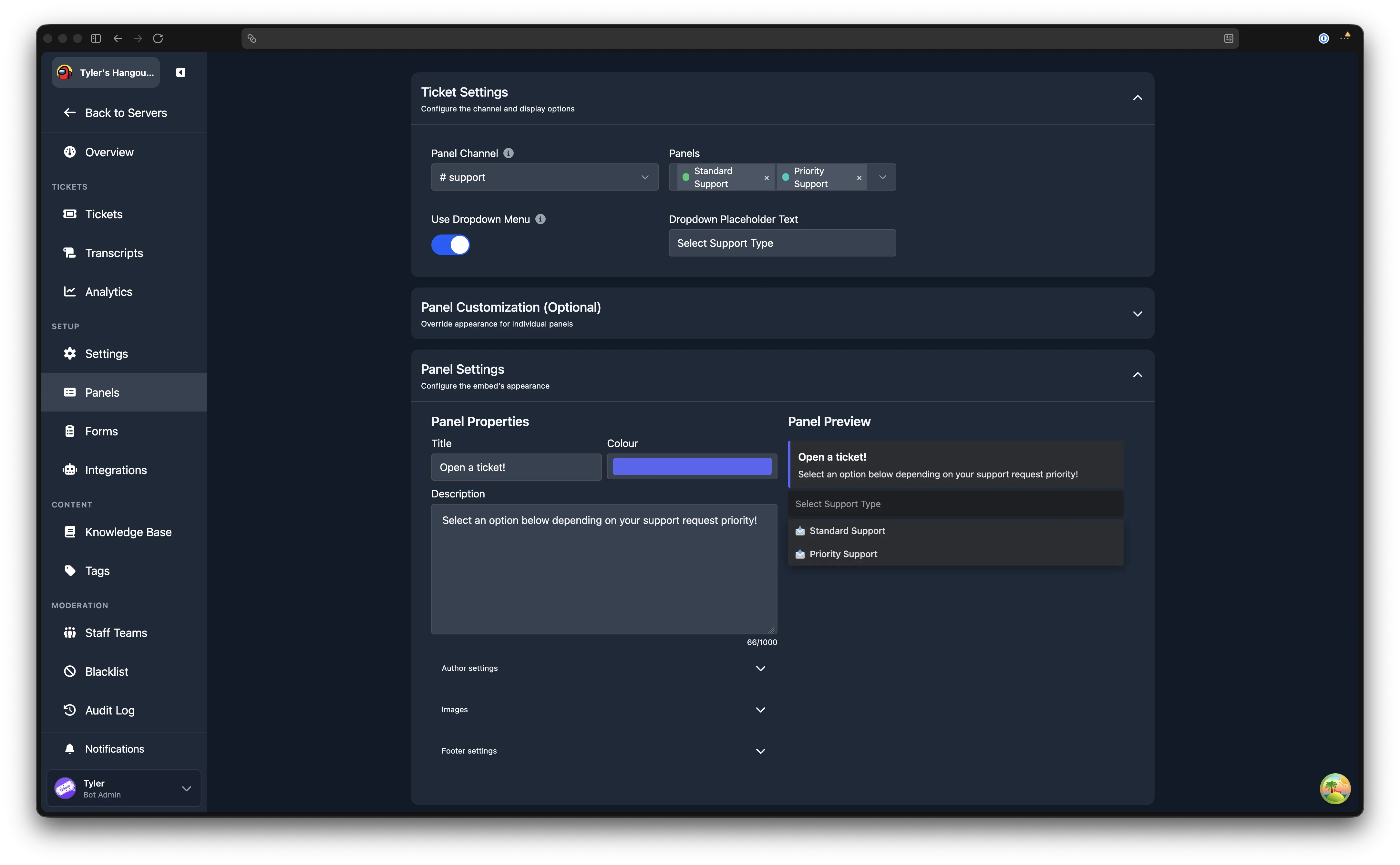 Multi-panel create