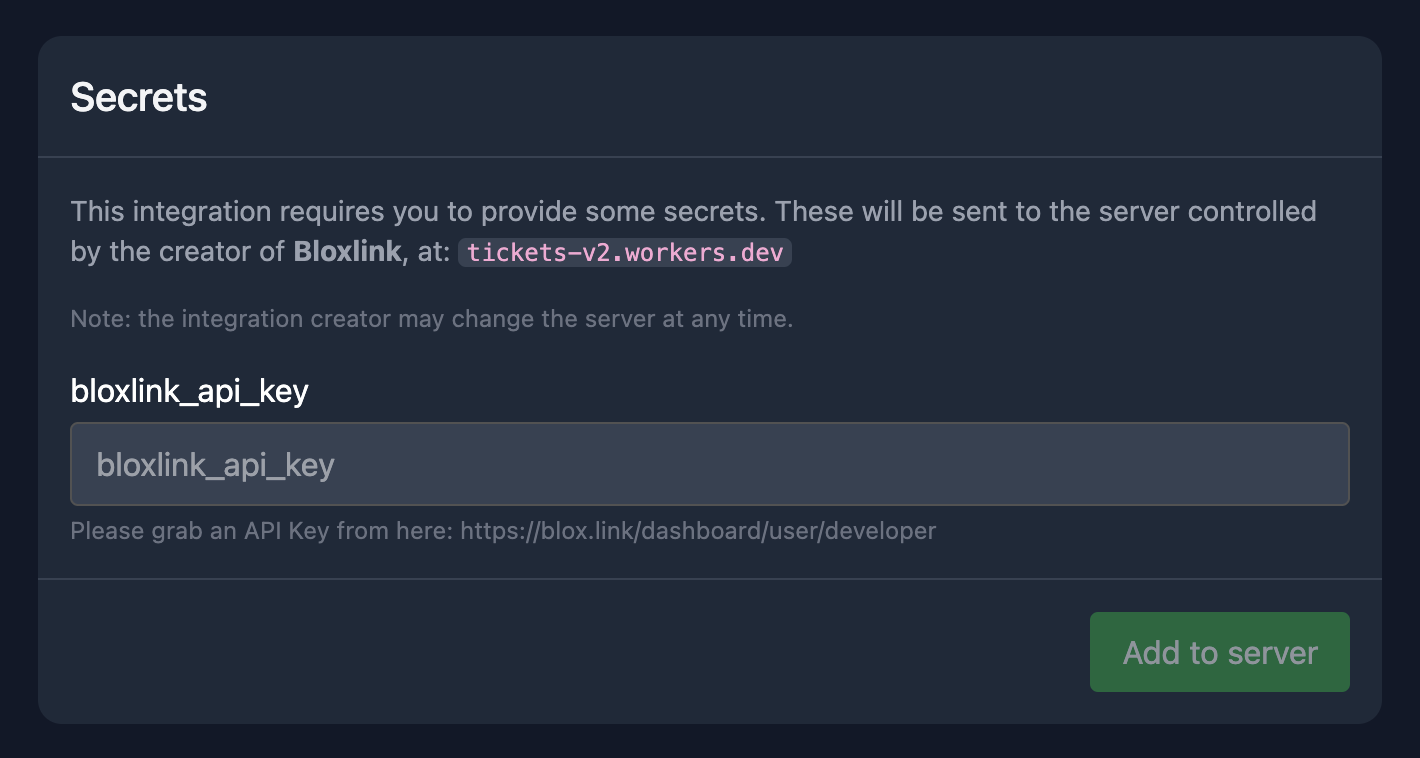 Secrets example